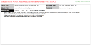 border patrol agent cv resume sample