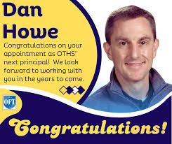 Please join us in extending our warmest congratulations to Principal Howe.  The O'Fallon Federation of Teachers looks forward to continuing to work  alongside him in furthering the goals and mission of The