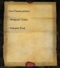 The best health potion i created was one with restore 193 points of health. Cure Disease Potion Recipe Elder Scrolls Fandom