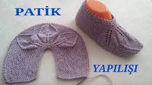 Ceyizlik Patik Modeli Iki Sis Ile Kolay Patik Yapilisi Bayan Patik Mo Patikler Baby Knitting Patterns Orgu