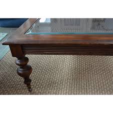 Metal coffee tables are often made out of iron, steel aluminum, brass, or other alloys, often with a glass or wood and glass top. Ethan Allen Caned Coffee Table With Glass Top Brass Casters Glass Top Coffee Table Coffee Table Cane Coffee Table