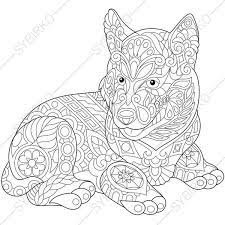 Coloring pages for adults siberian husky dog alaskan etsy. Coloring Page For Adults Digital Coloring Page Welsh Corgi Etsy Dog Coloring Page Animal Coloring Pages Dog Coloring