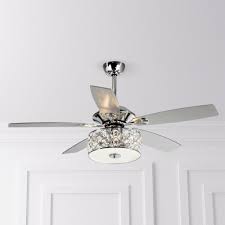 Blades open and closed by remote, better combination of a ceiling fan and a crystal chandelier wall switch included: Ceiling Fans Lights With Remote Control 52 Inch Crystal Chandelier Fan 5 Reversible Blades Chrome Walmart Com Walmart Com