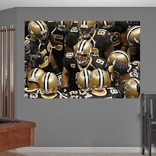 Saints Huddle In Your Face Mural New Orleans Saints Nfl Man Cave Home Bar Wall Graphics Sports Wall Decals