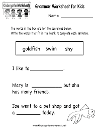 Free Kindergarten English Worksheets Printable And Online Workshee English Worksheets For Kindergarten Kindergarten Grammar Worksheets Comprehension Worksheets