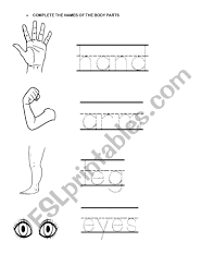 The part of the body at the bottom of the leg on which a person stands: Body Parts Names Esl Worksheet By Dianalez
