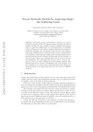 I was very sad at the condition due to collection the series of book. Pdf Neural Networks Models For Analyzing Magic The Gathering Cards