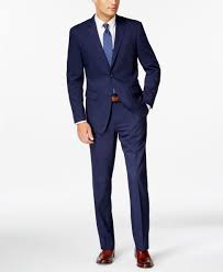 Perry Ellis Blue Twill Slim Fit Suit Suits Suit Separates Men Macy S Slim Fit Suit Blue Slim Fit Suits Graduation Suits