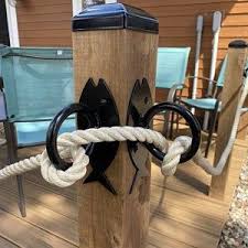 Nautical Rope Fence Bracket Fish Design Rings Dock Rope Etsy Rope Fence Fence Decor Nautical Rope