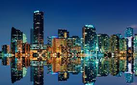 Download Wallpapers Miami 4k Night Skyscrapers Urban Landscape Usa Atlantic Ocean Florida Midtown Besthqwallpapers Com Florida Wallpaper Skyscraper Florida