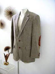 Vintage Men 39 S Tweed Elbow Patch Jacket Brown Tweed Wool Jacket Sport Coat 40 To 42 Elbow Patch Jacket Brown Tweed Vintage Men