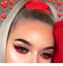 Red Love Makeup Inspiration Miladies Net Red Eyeshadow Makeup Red Makeup Red Eye Makeup