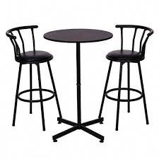 Costway 3 Piece Bar Table Set With 2 Stools Bistro Pub Kitchen Dining Furniture Black Sold In Set Includes 1 Table A Pub Table Sets Bar Table Sets Bar Table