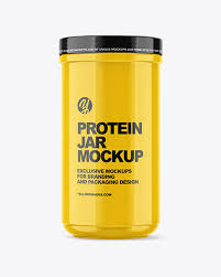 Download Glossy Protein Jar Mockup Exclusive Mockups