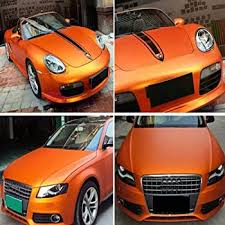 Car Exterior Accessories Great 8m * 0.5m Ice Blue Metallic Matte Icy Ice  Car Decal Wrap Auto Wrapping Vehicle Sticker Motorcycle Sheet Tint Vinyl  Air Bubble Sticker(Black) (Color : Orange) : Amazon.ae: