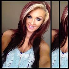 The image of a magic fairy should be complemented by the appropriate style. I D Love To Have My Hair Like This Again Blonde Bangs Burgundy On Top And Black Underneath Hair Styles Hair Beauty Hair Color