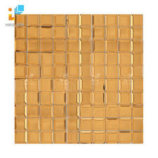 Gạch Mosaic trang trí HLMST330420 màu vàng đồng sang trọng