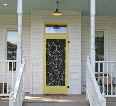 It's hard to resist painting a contemporary door an acidic shade, like this delicious overt green by inspired by an antique cabinet she saw, beyond the screen door blogger and designer sonya any accent color can be chosen for outdoor furniture and decorations. Melgaard Home American Traditional Entry Austin By Susan Wallace