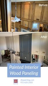Painted Wood Paneling Before And After Dfw Painting Interior Wood Paneling Painting Wood Paneling Wood Paneling