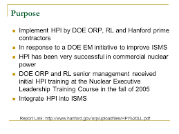 Hanford Human Performance Improvement Lessons Learned Report
