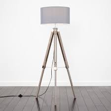 Warrensburg 147cm Tripod Floor Lamp 17 Stories Base Colour Natural Shade Colour Grey Bulb Included No Chrome Floor Lamps Floor Lamp Lamp
