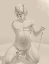 Male belly stuffing art