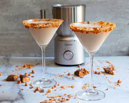Frothy Hot Butterscotch Cocktail With Oat Milk Butterscotch Cocktail Cocktail Desserts Spiked Hot Chocolate