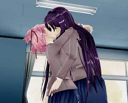 Yuri making out with her waifu, Natsuki (MMD) : r/DDLC