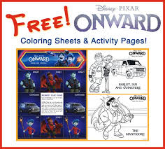 Check spelling or type a new query. Free Disney Pixar Onward Printable Coloring Pages Activity Sheets Utah Sweet Savings
