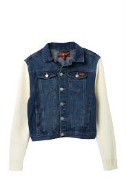 This light wash knit sleeve denim jacket is a must have in the jacket closet. 7 For All Mankind Knit Sleeve Denim Jacket Big Girls Nordstrom Rack