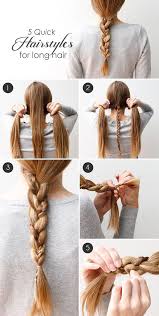 Wrap the top braid around the bun. Gorgeous Long Hairstyles For Thin Hair Can Be Enviously Chunky You Can Truly Get An Effortless Style With Loos Easy Braids Hair Styles Braided Hairstyles Easy