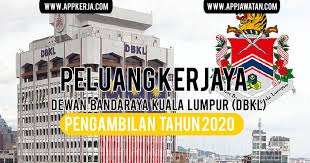 Jawatan kosong 2020 di dewan bandaraya kuala lumpur (dbkl) | permohonan adalah dipelawa daripada warganegara malaysia yang kelayakan dan syarat permohonan jawatan kosong ini boleh didapati dengan melayari portal rasmi dewan bandaraya kuala lumpur iaitu www.dbkl.gov.my. Jawatan Kosong Di Dewan Bandaraya Kuala Lumpur Dbkl Appjawatan Malaysia