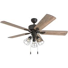 It takes your style to the next level by including a cage enclosed ceiling fan with light that will be a great point of convergence in your indoor and outdoor space. The Gray Barn Hodeken Farmhouse 52 Inch Aged Bronze Led Ceiling Fan In Cage Industrial 3 Light On Sale Overstock 22344368