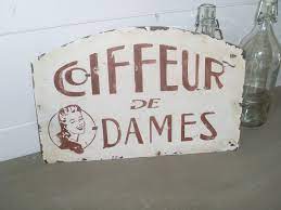 Enseigne Coiffeur En Acier Peintures Vintage Decoration Retro Decoration Vintage