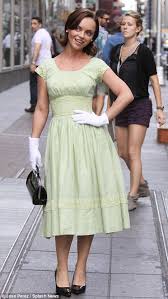 Christina Ricci Looks Picture Perfect In Vintage On The New York Set Of Pan Am Christina Ricci Sixties Fashion Style