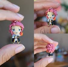 Natsu Inspired Chibi Polymer Clay Charm Necklace Fairy Tail Chibi Polymer Clay Fairy Polymer Clay Charms