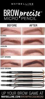 Create The Look Of Natural Looking Brows With The Brow Precise Micro Pencil Its Micro Fine Tip Allows For Fine H Eyebrow Makeup Skin Makeup Maybelline Brows
