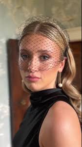 Mini Tulle Birdcage Veil with High Updo