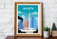Jakarta Travel Poster, Jakarta Travel Print, Jakarta Poster ...