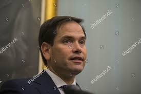 Senator Marco Rubio R-fl Speaks Reporters Editorial Stock Photo