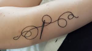 Trace the image you want onto your skin, making sure to get it exactly right. Needle And Thread Tattoo