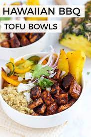 Hawaiian Bbq Tofu Bowls Recipe In 2021 Bbq Tofu Bbq Recipes Vegetarian Bbq