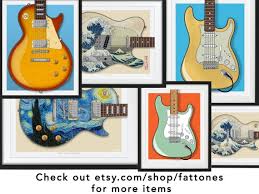 Stratocaster Guitar Print, Surf Green, Guitar Wall Art