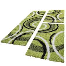 4,4 von 5 sternen 231. Bettumrandung Laufer Shaggy Hochflor Teppich Gemustert Grun Lauferset 3 Teilig Ebay