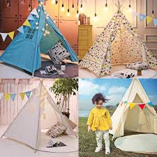 Buy Large Teepee Tent Kids Cotton Canvas Pretend Play House Boy Girls Wigwam Gift At Affordable Prices Free Shipping Real Reviews With Photos Joom