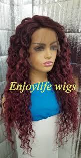 Waterwave burgundy lace front wig