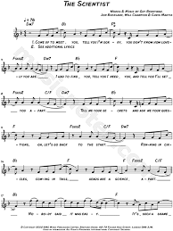 Download sheet music and search pieces in our sheet music database. Coldplay The Scientist Sheet Music Leadsheet In D Minor Download Print Sku Mn0132131
