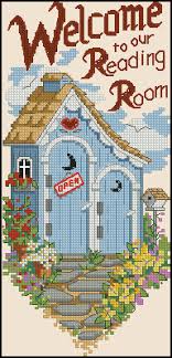 Sewing boxes cross stitch patterns from mani di donna. Welcome To Our Reading Room Cross Stitch Pattern Counted Cross Stitch Patterns And Charts