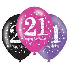 Ballonnen 21 Jaar Happy Birthday Pink Paars En Zwart Ballonnen Verjaardagsideeen Verjaardagskaart