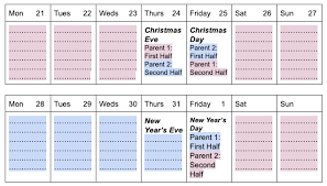 An overview of indiana's child support guidelines, including the criteria applied and penalties for failing to pay. Child Custody Holiday Visitation Schedule With Examples
